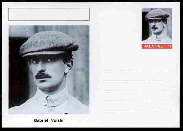 Palatine (Fantasy) Personalities - Gabriel Voisin (aviation pioneer) postal stationery card unused and fine
