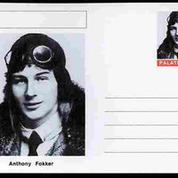 Palatine (Fantasy) Personalities - Anthony Fokker (aviation pioneer) postal stationery card unused and fine