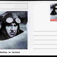 Palatine (Fantasy) Personalities - Geoffrey de Havilland (aviation pioneer) postal stationery card unused and fine