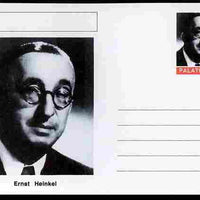 Palatine (Fantasy) Personalities - Ernst Heinkel (aviation pioneer) postal stationery card unused and fine