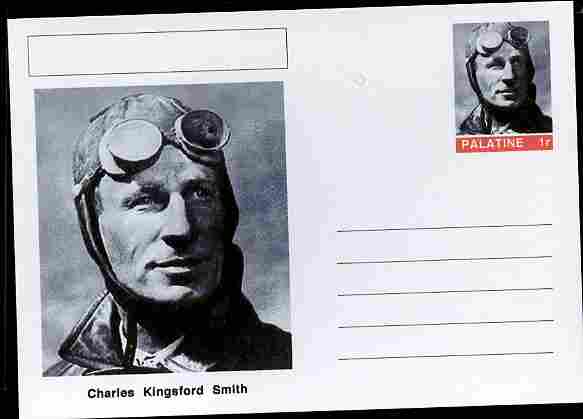 Palatine (Fantasy) Personalities - Charles Kingsford Smith (aviation pioneer) postal stationery card unused and fine