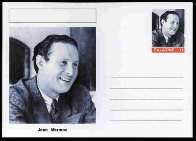 Palatine (Fantasy) Personalities - Jean Mermoz (aviation pioneer) postal stationery card unused and fine
