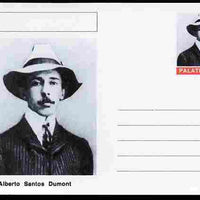 Palatine (Fantasy) Personalities - Alberto Santos Dumont (aviation pioneer) postal stationery card unused and fine