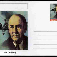 Palatine (Fantasy) Personalities - Igor Sikorsky (aviation pioneer) postal stationery card unused and fine