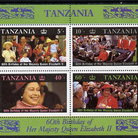 Tanzania 1987 Queen's 60th Birthday perf m/sheet unmounted mint SG MS 521
