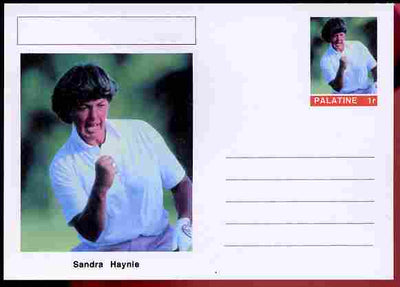 Palatine (Fantasy) Personalities - Sandra Haynie (golf) postal stationery card unused and fine