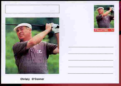 Palatine (Fantasy) Personalities - Christy O'Connore (golf) postal stationery card unused and fine