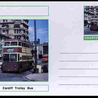 Chartonia (Fantasy) Buses & Trams - Cardiff Trolley Bus postal stationery card unused and fine