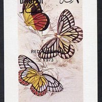Dhufar 1972 Butterflies imperf souvenir sheet opt'd Red Crescent 1973 (1R value) unmounted mint