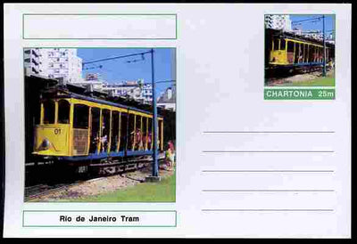 Chartonia (Fantasy) Buses & Trams - Rio de Janeiro Tram postal stationery card unused and fine
