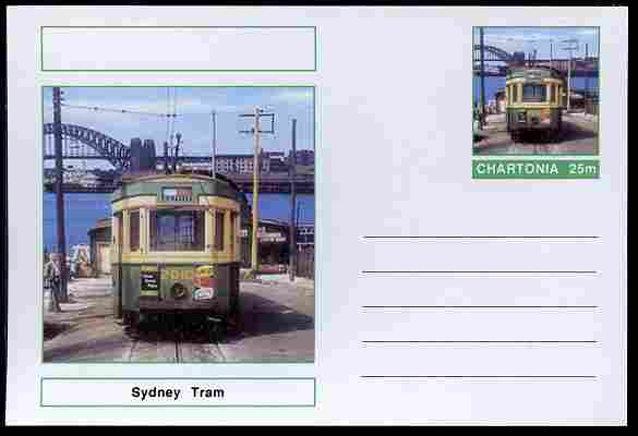 Chartonia (Fantasy) Buses & Trams - Sydney Tram postal stationery card unused and fine