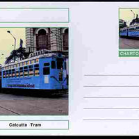 Chartonia (Fantasy) Buses & Trams - Calcutta Tram postal stationery card unused and fine