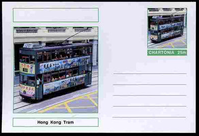 Chartonia (Fantasy) Buses & Trams - Hong Kong Tram postal stationery card unused and fine
