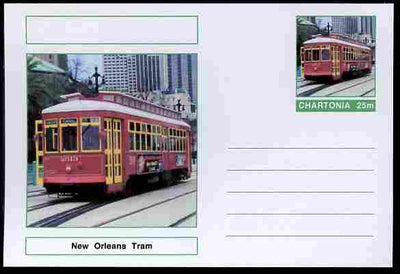 Chartonia (Fantasy) Buses & Trams - New Orleans Tram postal stationery card unused and fine