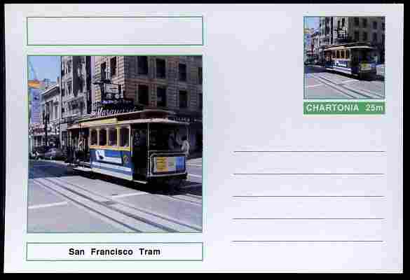 Chartonia (Fantasy) Buses & Trams - San Francisco Tram postal stationery card unused and fine