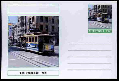 Chartonia (Fantasy) Buses & Trams - San Francisco Tram postal stationery card unused and fine