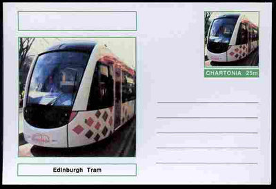 Chartonia (Fantasy) Buses & Trams - Edinburgh Tram postal stationery card unused and fine