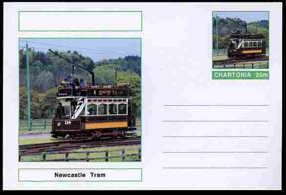 Chartonia (Fantasy) Buses & Trams - Newcastle Tram postal stationery card unused and fine