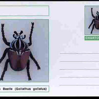 Chartonia (Fantasy) Insects - Goliath Beetle (Goliathus goliatus) postal stationery card unused and fine