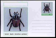 Chartonia (Fantasy) Insects - Goliath Beetle (Goliathus goliatus) postal stationery card unused and fine