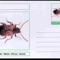 Chartonia (Fantasy) Insects - Spider Beetle (Ptinus tectus) postal stationery card unused and fine