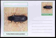 Chartonia (Fantasy) Insects - Furniture Beetle (Anobium punctatum) postal stationery card unused and fine