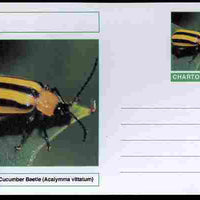 Chartonia (Fantasy) Insects - Striped Cucumber Beetle (Acalymma vittatum) postal stationery card unused and fine