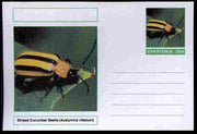 Chartonia (Fantasy) Insects - Striped Cucumber Beetle (Acalymma vittatum) postal stationery card unused and fine