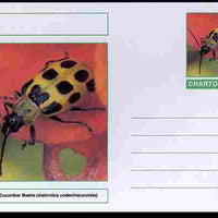 Chartonia (Fantasy) Insects - Spotted Cucumber Beetle (Diabrotica undecimpunctata) postal stationery card unused and fine
