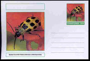 Chartonia (Fantasy) Insects - Spotted Cucumber Beetle (Diabrotica undecimpunctata) postal stationery card unused and fine