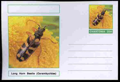 Chartonia (Fantasy) Insects - Long Horn Beetle (Cerambycidae) postal stationery card unused and fine