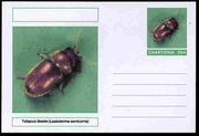 Chartonia (Fantasy) Insects - Tobacco Beetle (Lasioderma serricorne) postal stationery card unused and fine