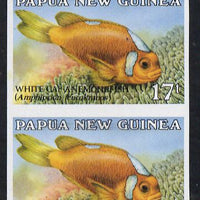 Papua New Guinea 1987 Fish 17t (Anemone Fish) unmounted mint imperf pair, SG 539var