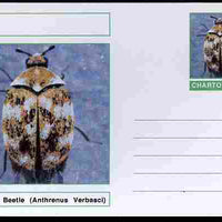 Chartonia (Fantasy) Insects - Carpet Beetle (Anthrenus Verbasci) postal stationery card unused and fine