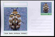 Chartonia (Fantasy) Insects - Carpet Beetle (Anthrenus Verbasci) postal stationery card unused and fine