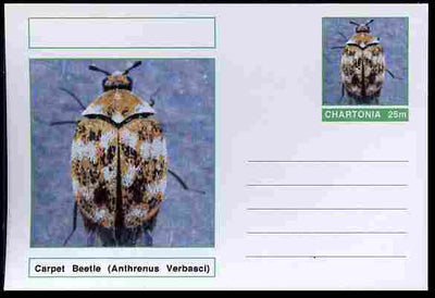 Chartonia (Fantasy) Insects - Carpet Beetle (Anthrenus Verbasci) postal stationery card unused and fine