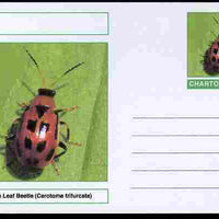 Chartonia (Fantasy) Insects - Bean Leaf Beetle (Cerotoma trifurcata) postal stationery card unused and fine