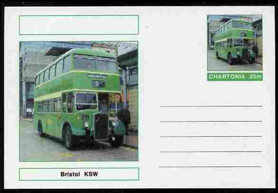 Chartonia (Fantasy) Buses & Trams - Bristol KSW Bus postal stationery card unused and fine