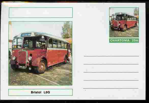 Chartonia (Fantasy) Buses & Trams - Bristol L6G Bus postal stationery card unused and fine