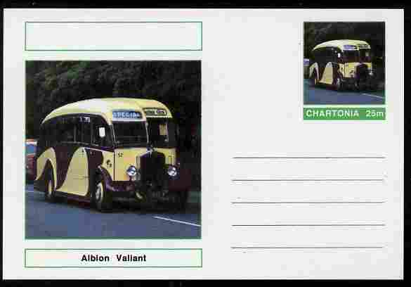 Chartonia (Fantasy) Buses & Trams - Albion Valiant postal stationery card unused and fine