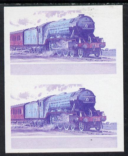 Lesotho 1984 Railways of the World 1m LNER Flying Scotsman imperf proof printed in red & blue colours only unmounted mint (as SG 609)*