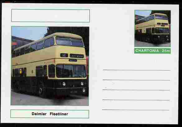 Chartonia (Fantasy) Buses & Trams - Daimler Fleetliner Bus postal stationery card unused and fine