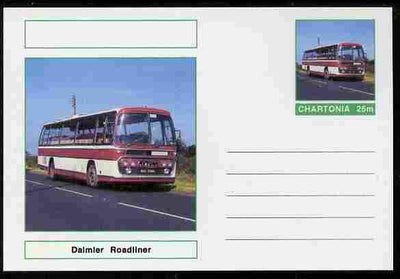 Chartonia (Fantasy) Buses & Trams - Daimler Roadliner Coach postal stationery card unused and fine