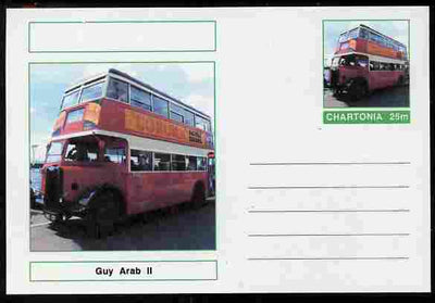 Chartonia (Fantasy) Buses & Trams - Guy Arab II Bus postal stationery card unused and fine