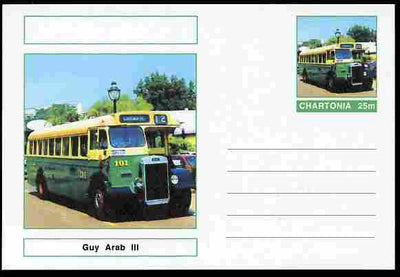 Chartonia (Fantasy) Buses & Trams - Guy Arab III Bus postal stationery card unused and fine