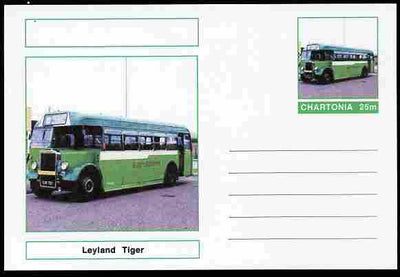 Chartonia (Fantasy) Buses & Trams - Leyland Tiger Bus postal stationery card unused and fine