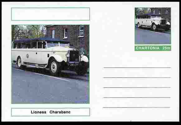 Chartonia (Fantasy) Buses & Trams - Lioness Charabanc postal stationery card unused and fine