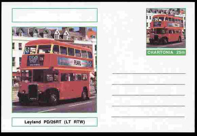 Chartonia (Fantasy) Buses & Trams - Leyland PD/26RT Bus (LT RTW) postal stationery card unused and fine