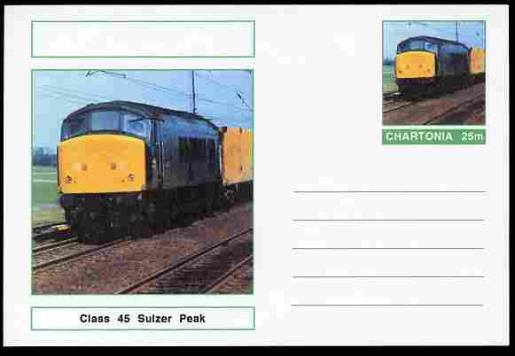 Chartonia (Fantasy) Railways - Class 45 Sulzer Peak postal stationery card unused and fine