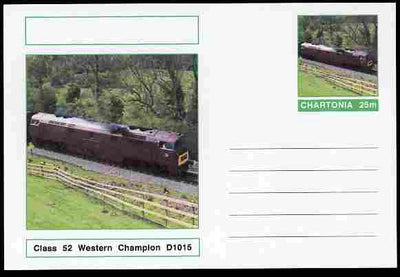 Chartonia (Fantasy) Railways - Class 52 Western Champion D1015 postal stationery card unused and fine